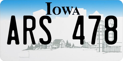 IA license plate ARS478