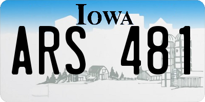 IA license plate ARS481