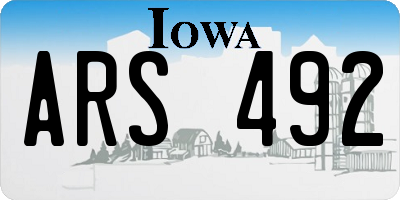 IA license plate ARS492