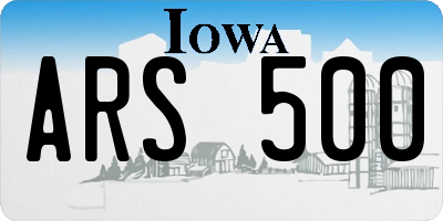 IA license plate ARS500