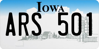 IA license plate ARS501