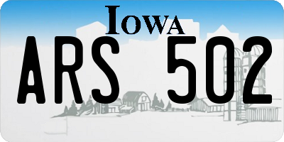 IA license plate ARS502