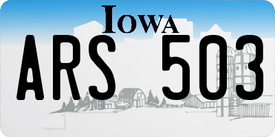 IA license plate ARS503