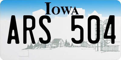 IA license plate ARS504