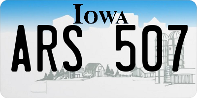 IA license plate ARS507