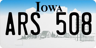 IA license plate ARS508