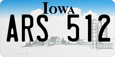 IA license plate ARS512