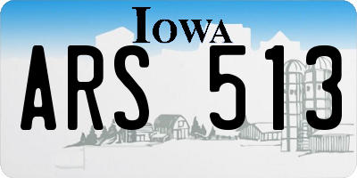 IA license plate ARS513