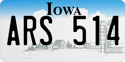 IA license plate ARS514