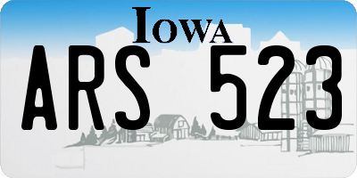IA license plate ARS523