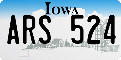IA license plate ARS524
