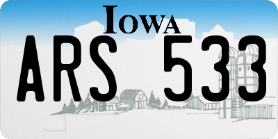 IA license plate ARS533