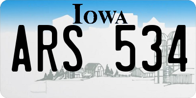 IA license plate ARS534