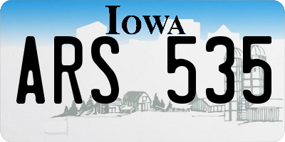 IA license plate ARS535