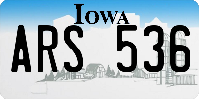 IA license plate ARS536