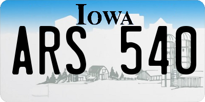 IA license plate ARS540