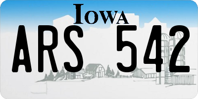 IA license plate ARS542