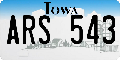 IA license plate ARS543