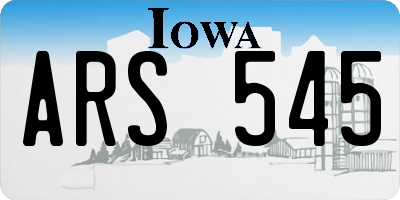 IA license plate ARS545