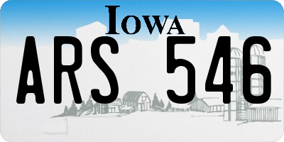 IA license plate ARS546
