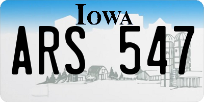 IA license plate ARS547