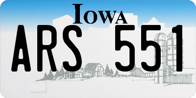 IA license plate ARS551