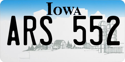 IA license plate ARS552