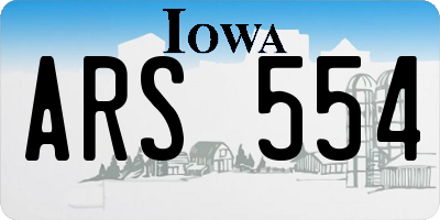 IA license plate ARS554