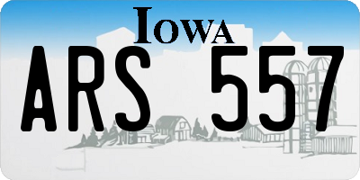 IA license plate ARS557