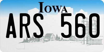 IA license plate ARS560