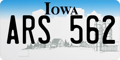 IA license plate ARS562