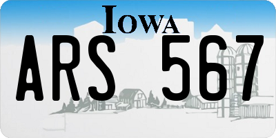 IA license plate ARS567