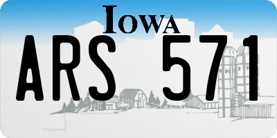 IA license plate ARS571