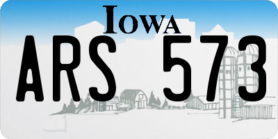 IA license plate ARS573