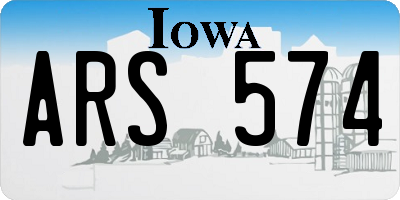 IA license plate ARS574