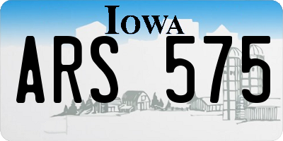 IA license plate ARS575