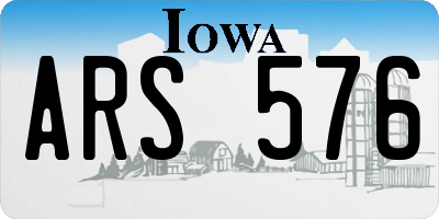 IA license plate ARS576
