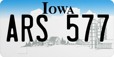 IA license plate ARS577