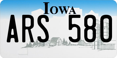 IA license plate ARS580