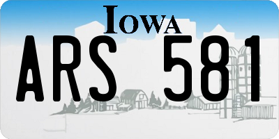 IA license plate ARS581