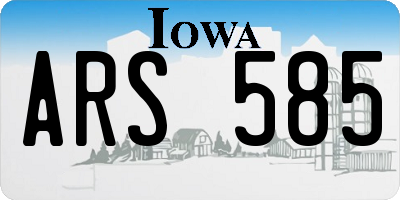 IA license plate ARS585