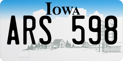 IA license plate ARS598