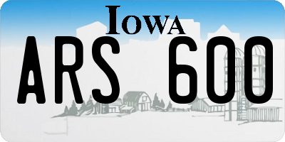 IA license plate ARS600