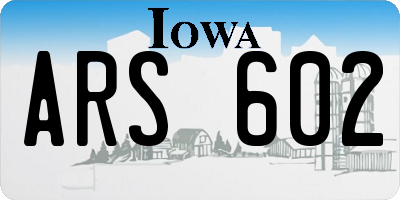 IA license plate ARS602