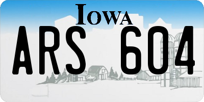 IA license plate ARS604