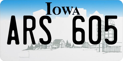 IA license plate ARS605