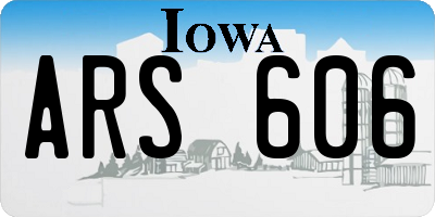 IA license plate ARS606