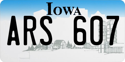IA license plate ARS607