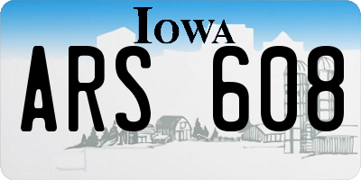 IA license plate ARS608