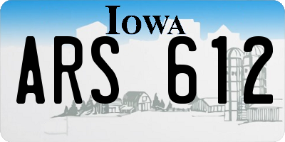 IA license plate ARS612